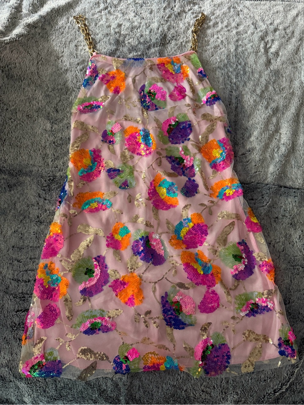 NWOT Pink Floral Sequin Dress